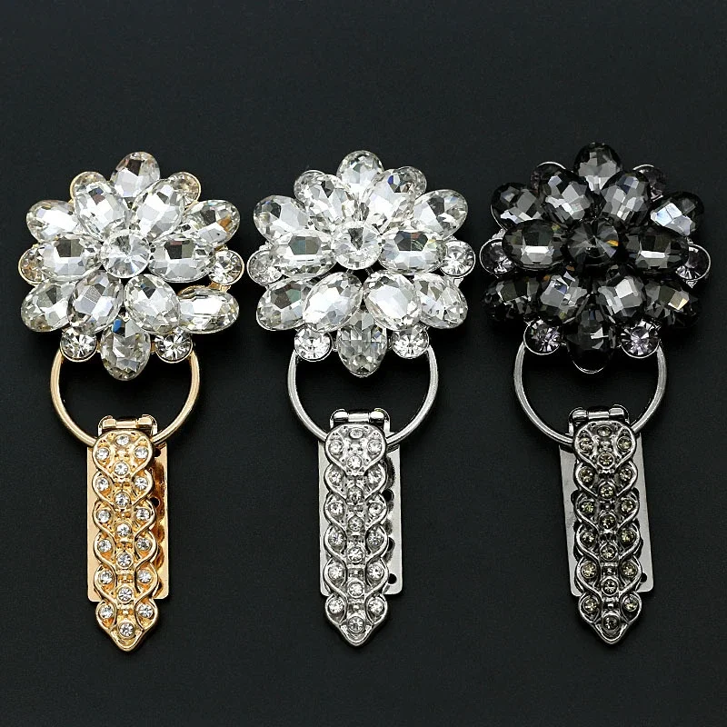 1pcs Luxurious Rhinestone Metal Duckbill Buttons for Clothing Fur Suede Coat Overcoat Collar Accessory