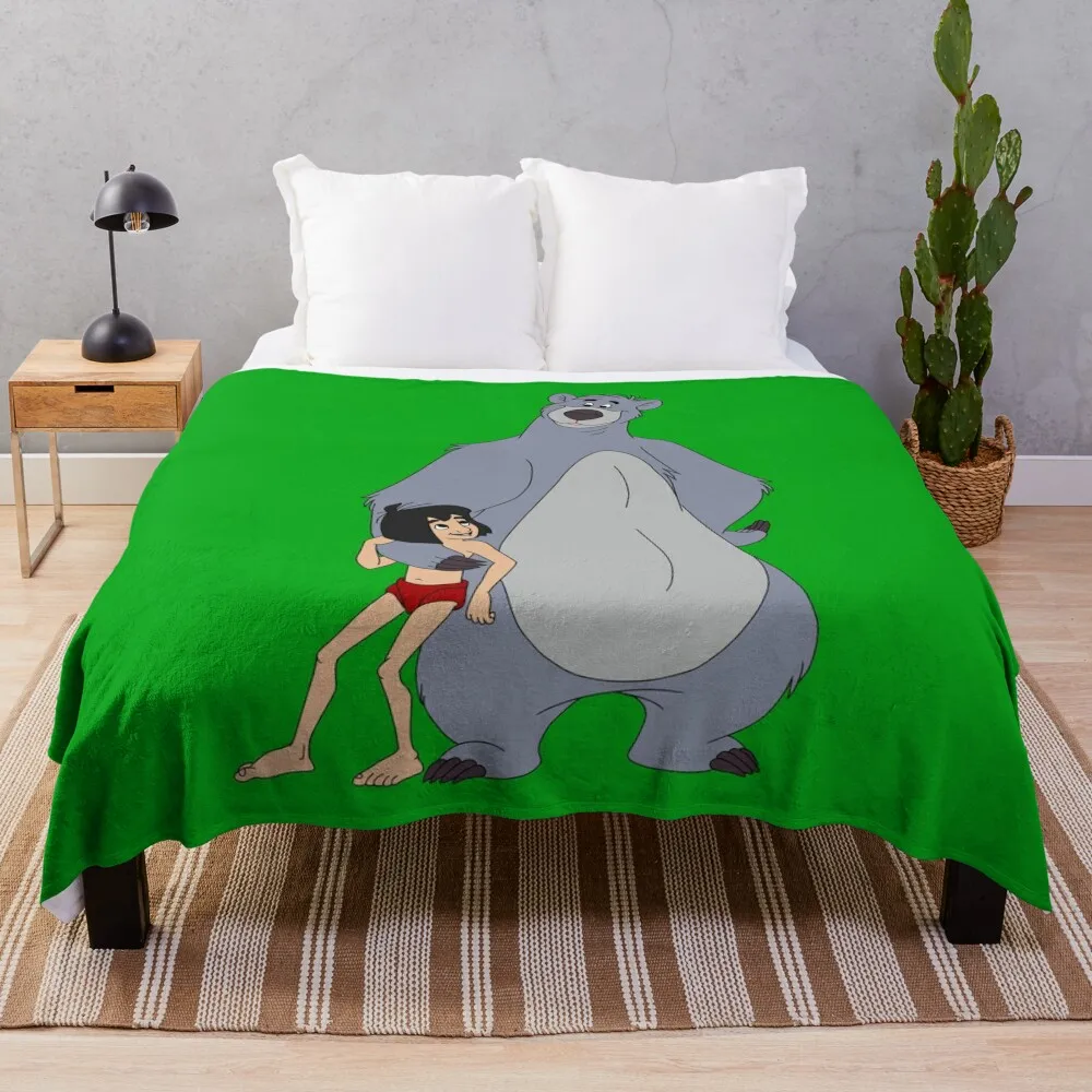 Baloo and Mowgli Throw Blanket Summer Bedding Blankets Sofa Blankets