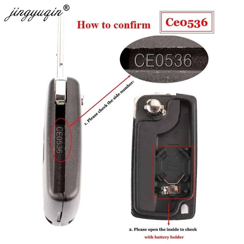 jingyuqin 2/3 BTN Modified Filp Remote Car Key Shell Case For Peugeot 307 408 308 For Citroen C2 C3 C4 C5 HU83/VA2 Blade CE0536