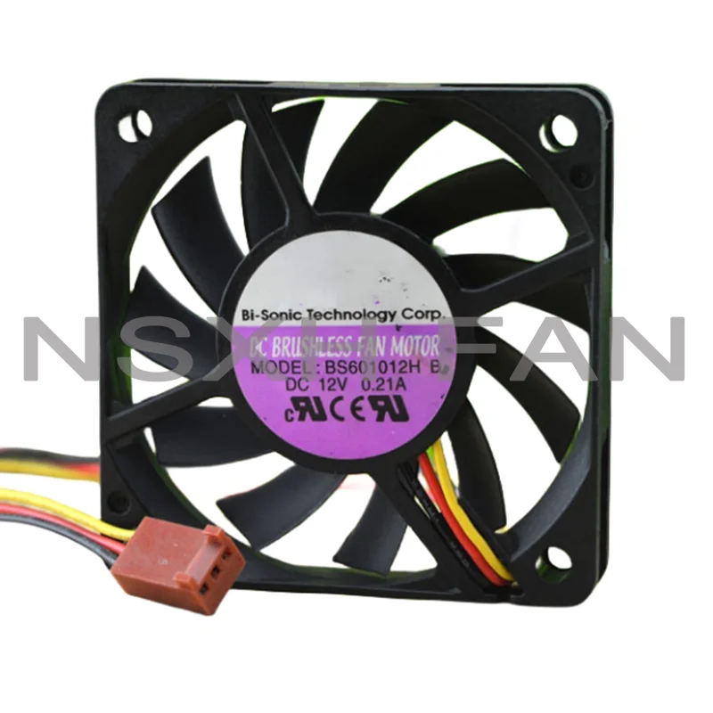 ORIGINAL BS601012H B 12V 0.21A 6CM 6010 3WIRES COOLING FAN