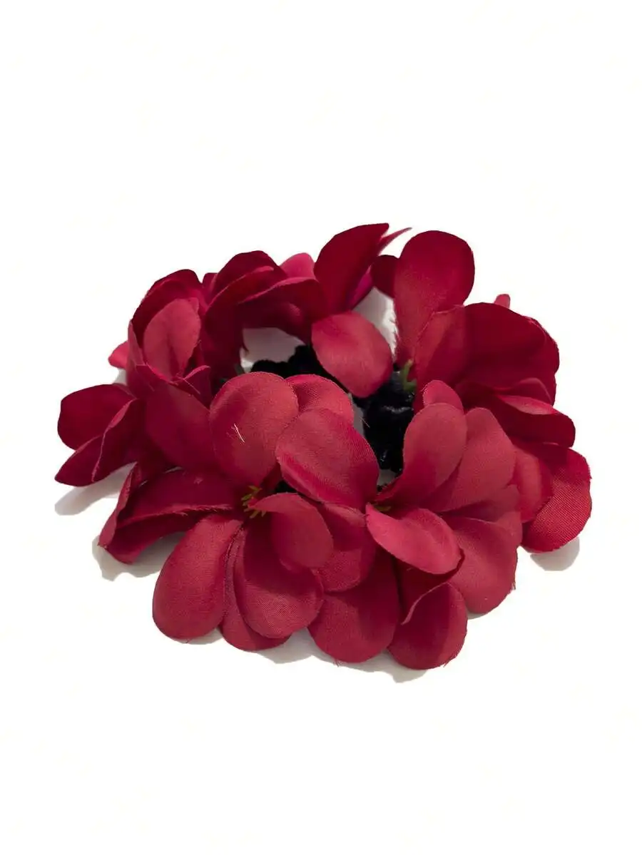 

Fabric Chrysanthemum Flower Hair Scrunchie High Elasticity Bun Hair Accessory For Women