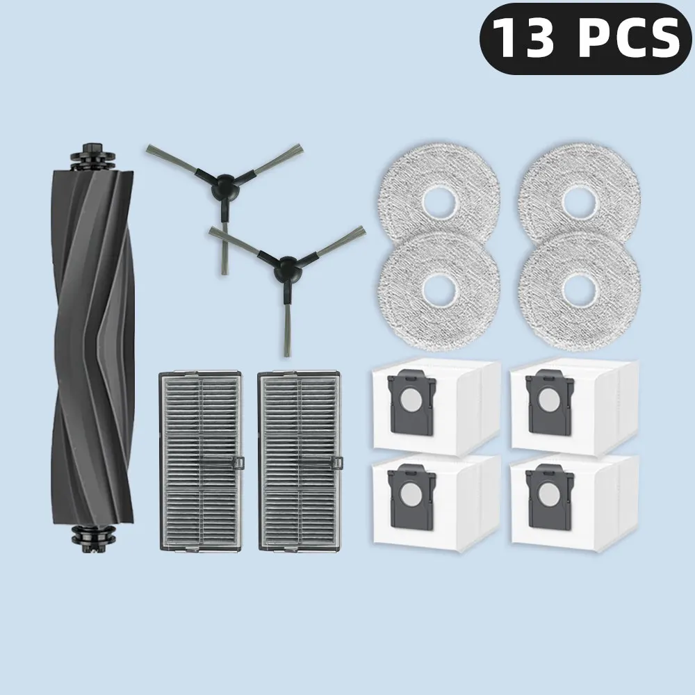 Kompatibel für Dreame Mova E30 Ultra / L10s Ultra Gen 2 / L10s Pro Ultra Heat / X30 Ultra / X30 Pro / L30s Ultra / Trouver E30 Ultra ersatzteile zubehör hauptseite bürste hepa filter mop tuch