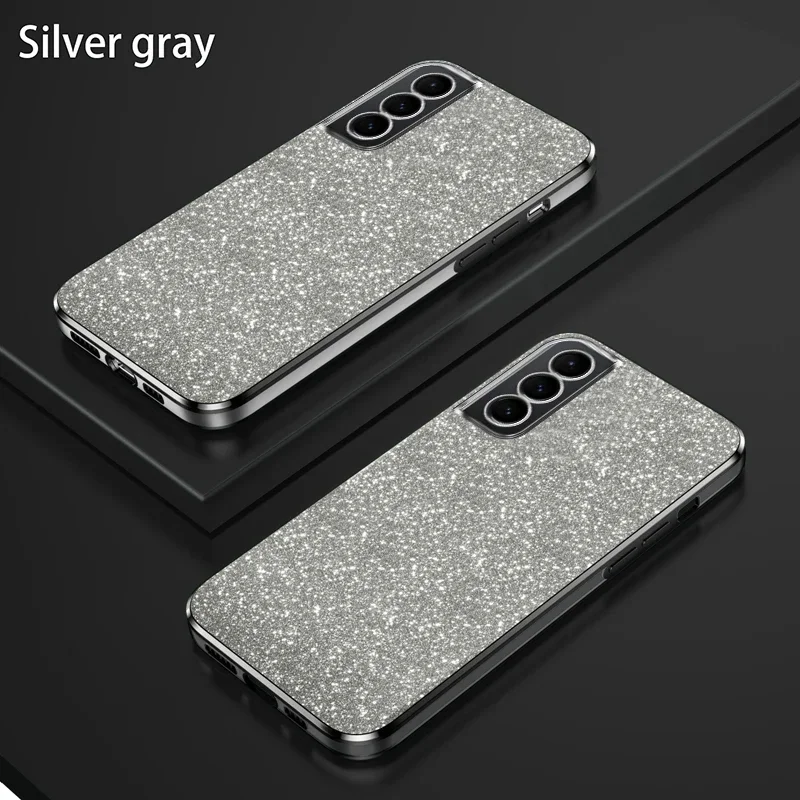 For Samsung S21 Case Galaxy S21FE Phone Case Galaxy S21 Plus S21 Ultra Luxury Gradient Glitter Plating Silicone Back Cover Case