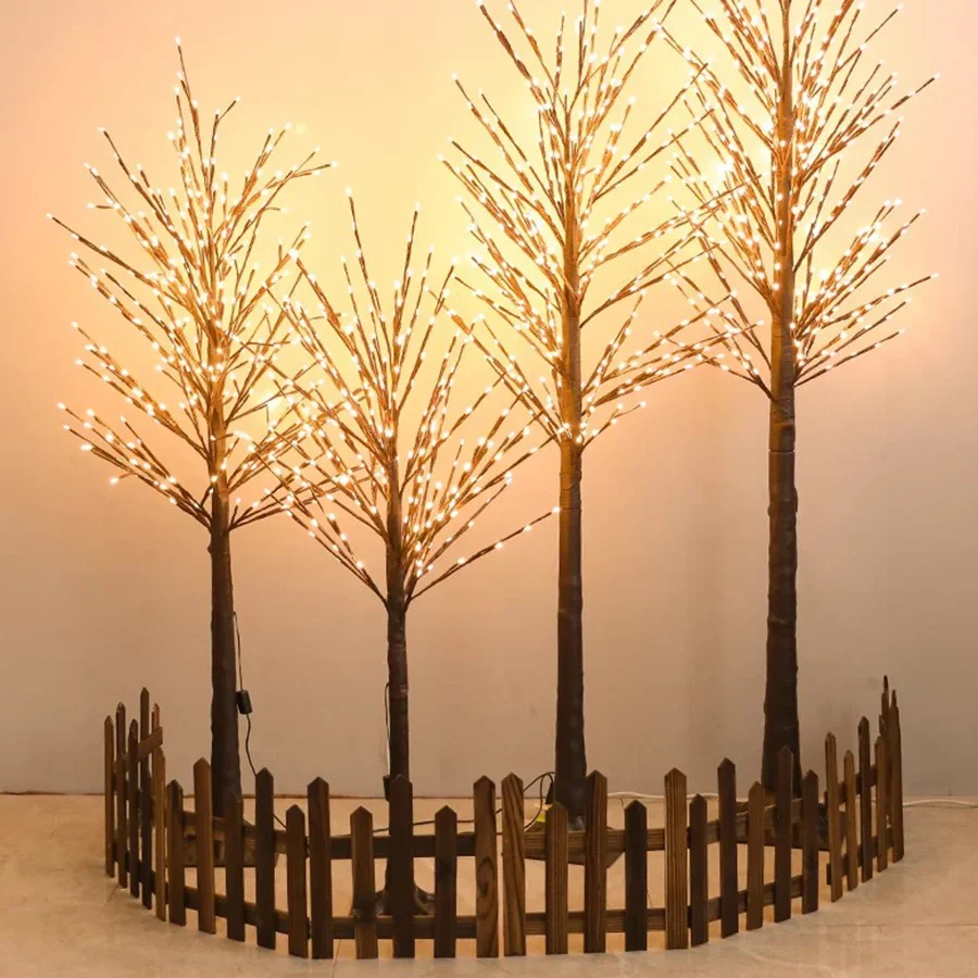 

2.1M 480 LED Lighted Birch Tree Outdoor Indoor Lighted Artificial Christmas Tree for Outside Home Patio Wedding Christmas Decor