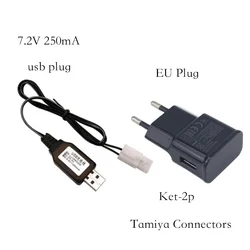 7.2V 250mAh ket-2p USB Battery Charger Units For NiCd NiMH battery pack charger For RC toy car tank boat 7.2 v Tamiya Charger