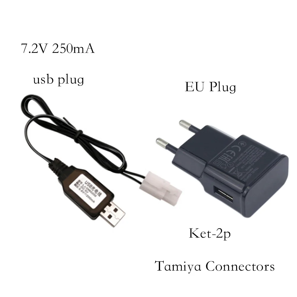 7.2V 250mAh ket-2p USB Battery Charger Units For NiCd NiMH battery pack charger For RC toy car tank boat 7.2 v Tamiya Charger