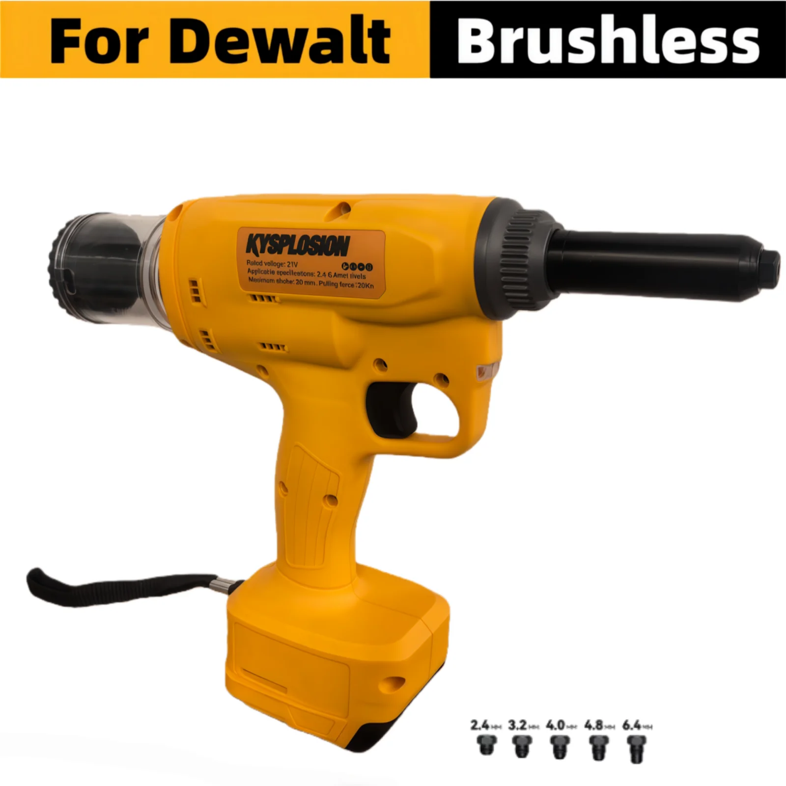 لمسدس برشام بدون فرش يعمل بالبطارية 20 فولت من ديوالت - قوة سحب عالية 20 كيلو نيوتن، أداة كهربائية صناعية لاسلكية بقطر 30 مم #1