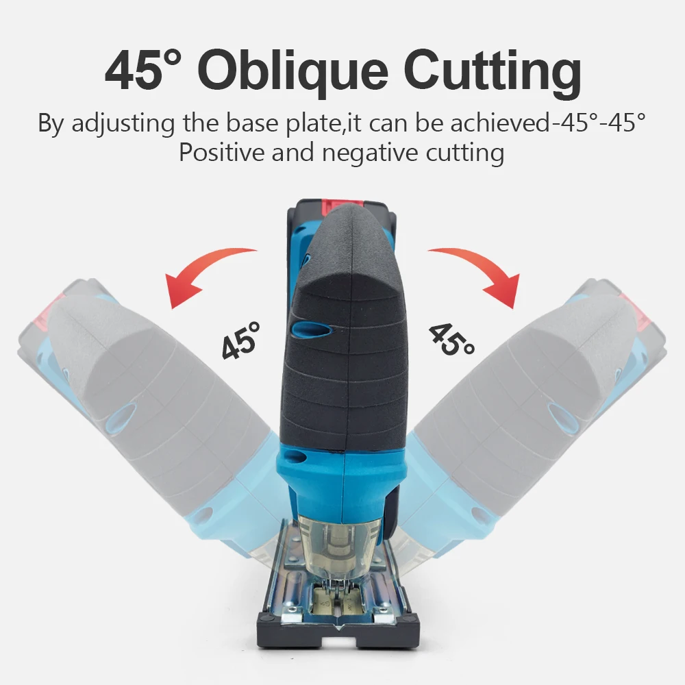 Cordless Jigsaw 65mm Electric Jig Saw Portable Multi-Function Woodworking Power Tool Adjustable Woodworking for Makita Battery