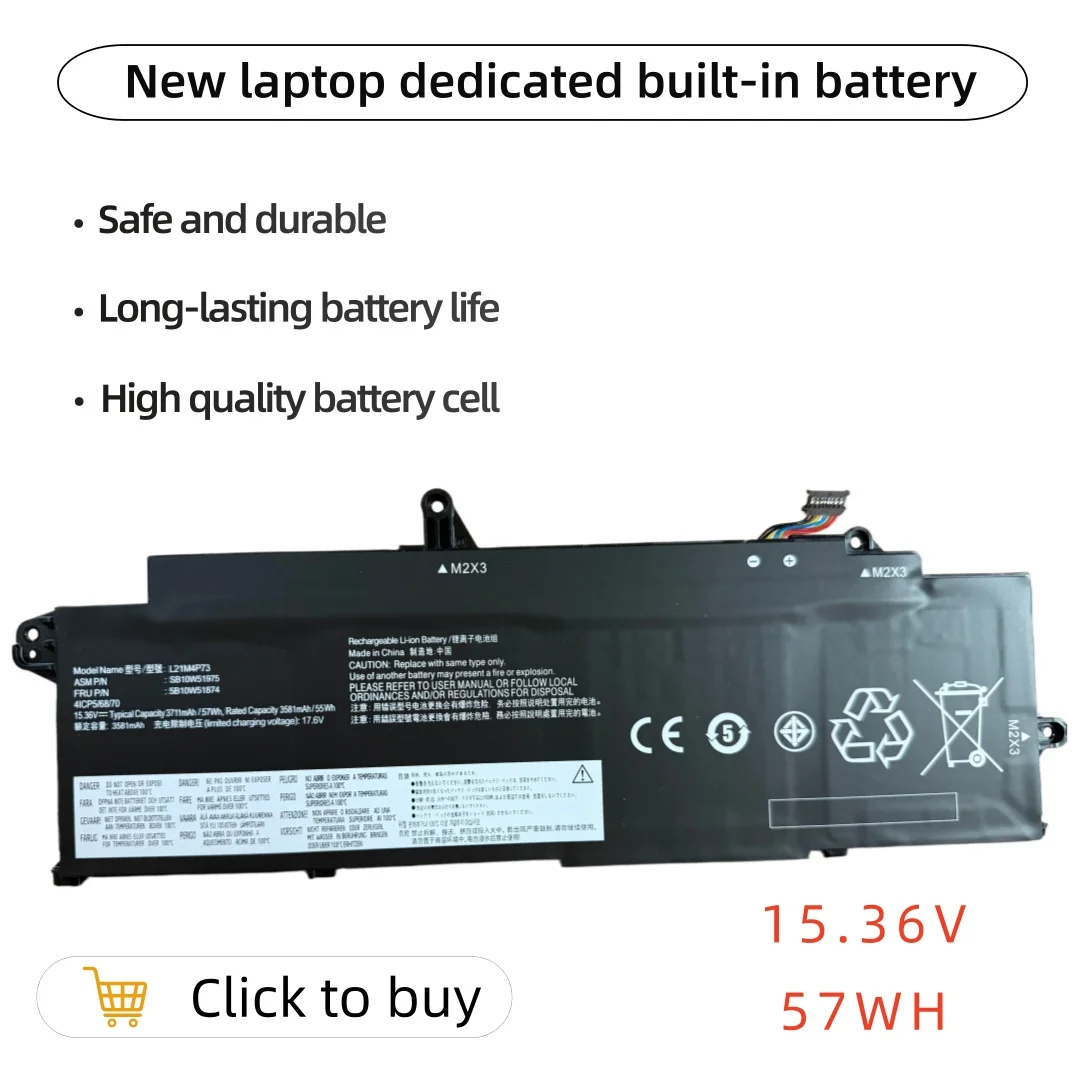 

New for Lenovo ThinkPad T16 Gen 1 LTE1 P16s L21M4P73 L21D4P72 Battery