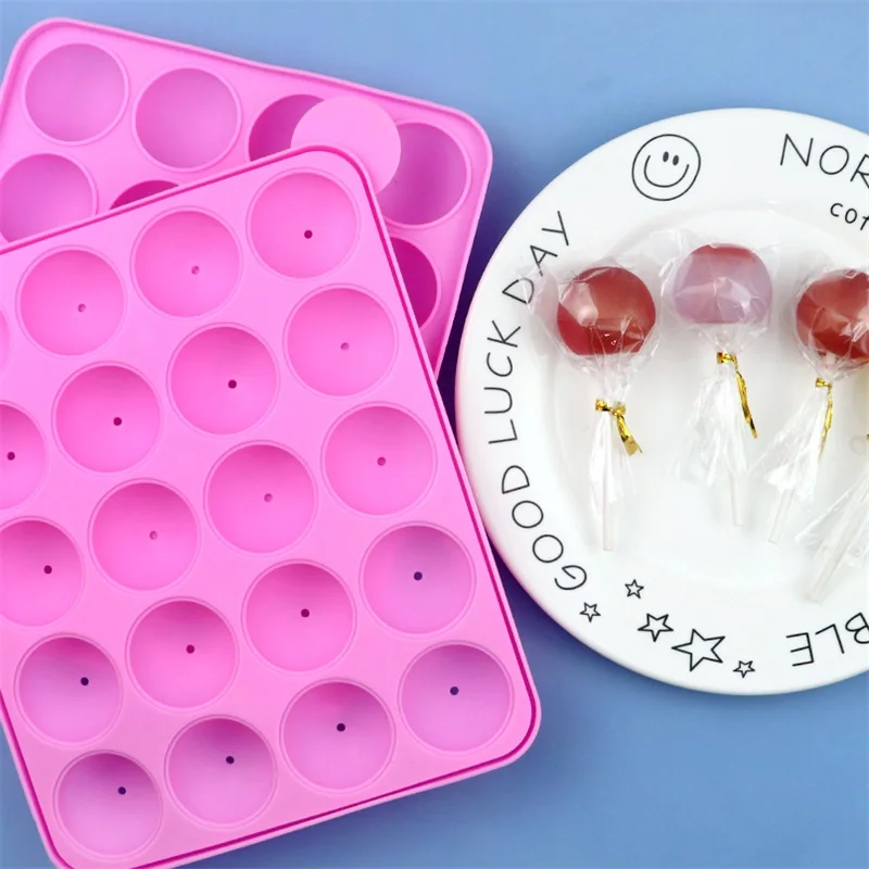 20-hole round lollipop silicone mold DIY baking spherical chocolate mold does not come with sticks