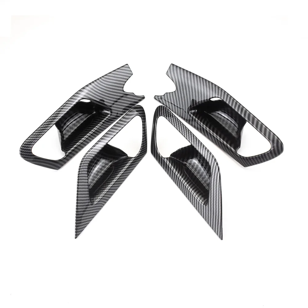 4pcs ABS Inner Door Open Handle Bowl Cover for Peugeot 208 2020-2025 Golden Carbon Fiber Color Interior