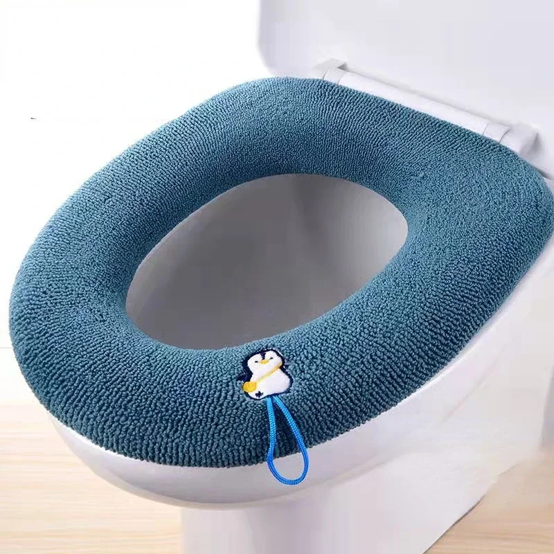 Winter Warm Toiletbril Cover Mat Badkamer Toilet Pad Kussen met Handvat Dikkere Zachte Wasbare Closestool Warmer Accessoires