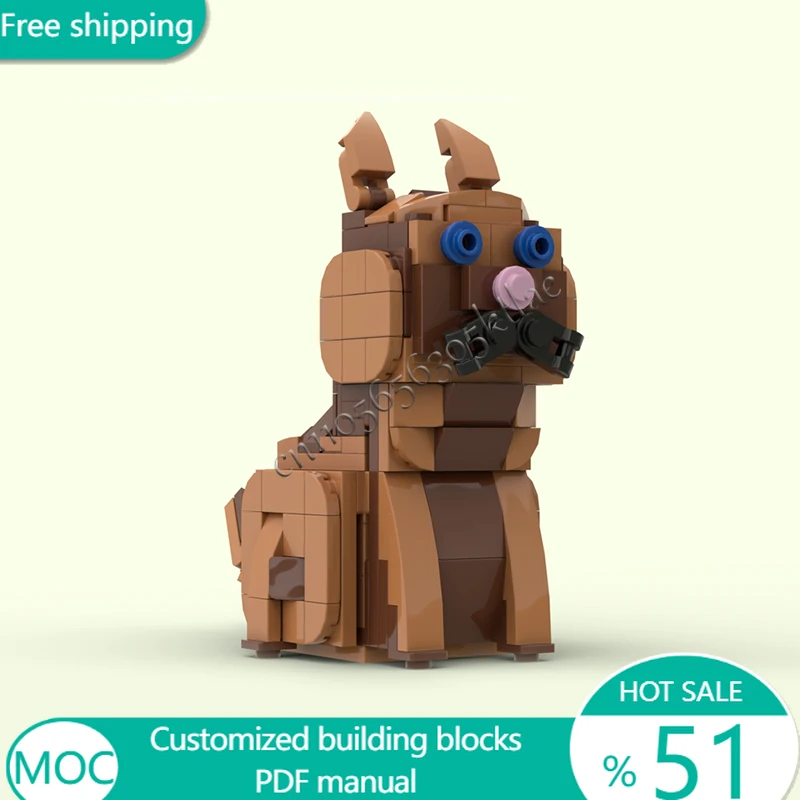 193 PCS Animal Cat Brown MOC Customize Modular Building Block Popular Creative Design Kids Technology DIY Boy Festival Toy Gift