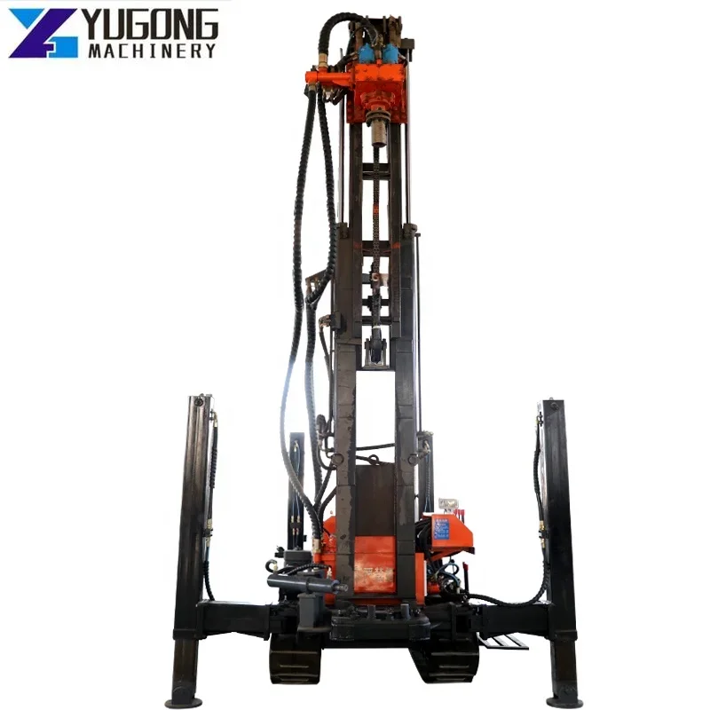 180M Easy to Operate Depth 180m Diesel Rotary Portable Rubber Crawler Water Well Drilling Rig