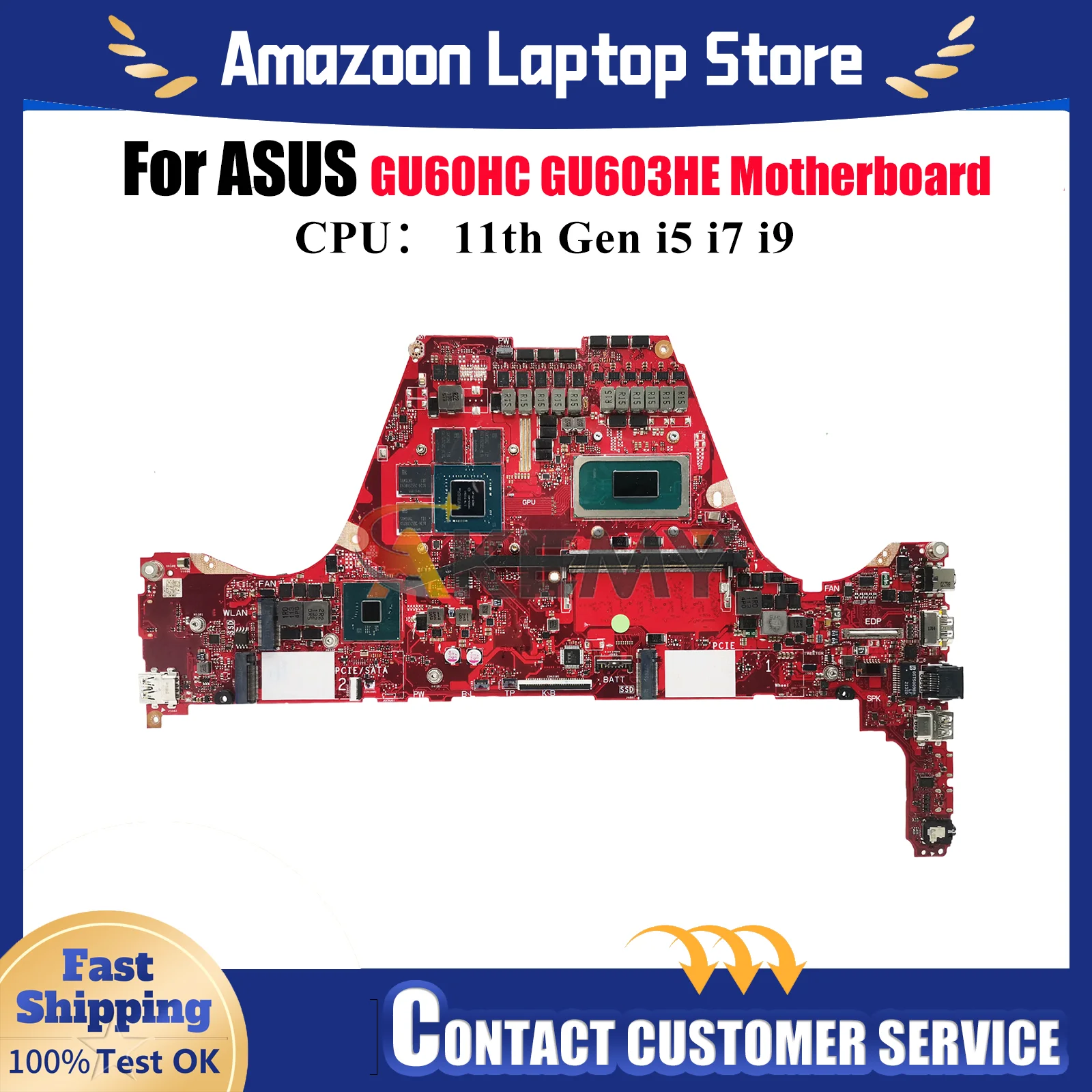 

Материнская плата GU603HE для ноутбука ASUS ROG Zephyrus M16 GU60HC GU603HE GU603 с 11-го поколения i5 i7 i9 100% тест, ОК, быстрая доставка