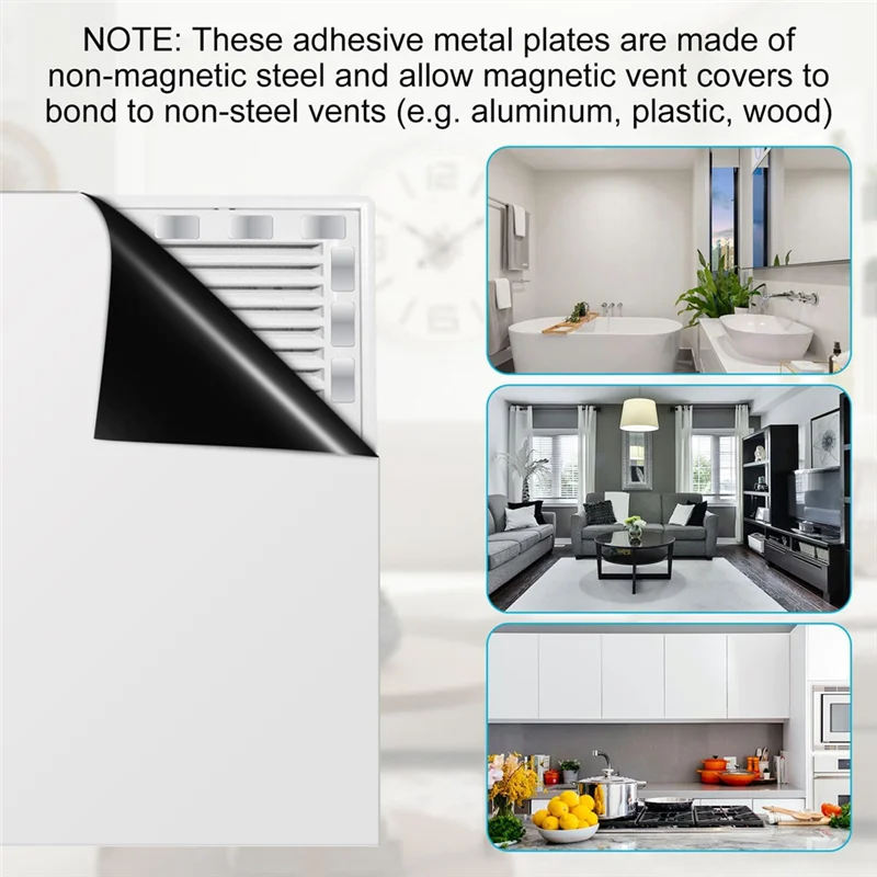 THIVN-24Pcs Adhesive Metal Plates For Magnetic Mounts, 2.36X1.18In Metal Strips With Adhesive For Non-Steel Vent Use