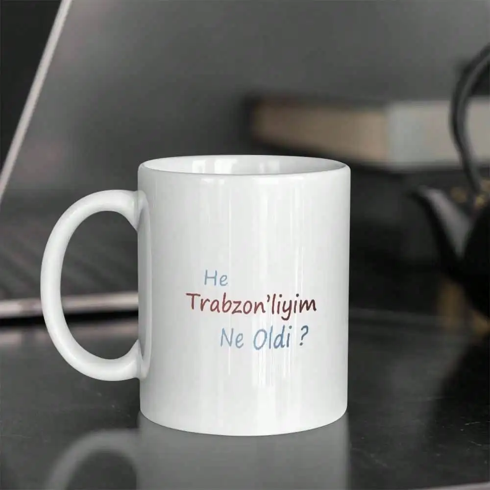 

Турецкая кружка "Trabzonliyim" 11 унций — прочный культурный подарок на Пасху/Рождество/кофейный бар