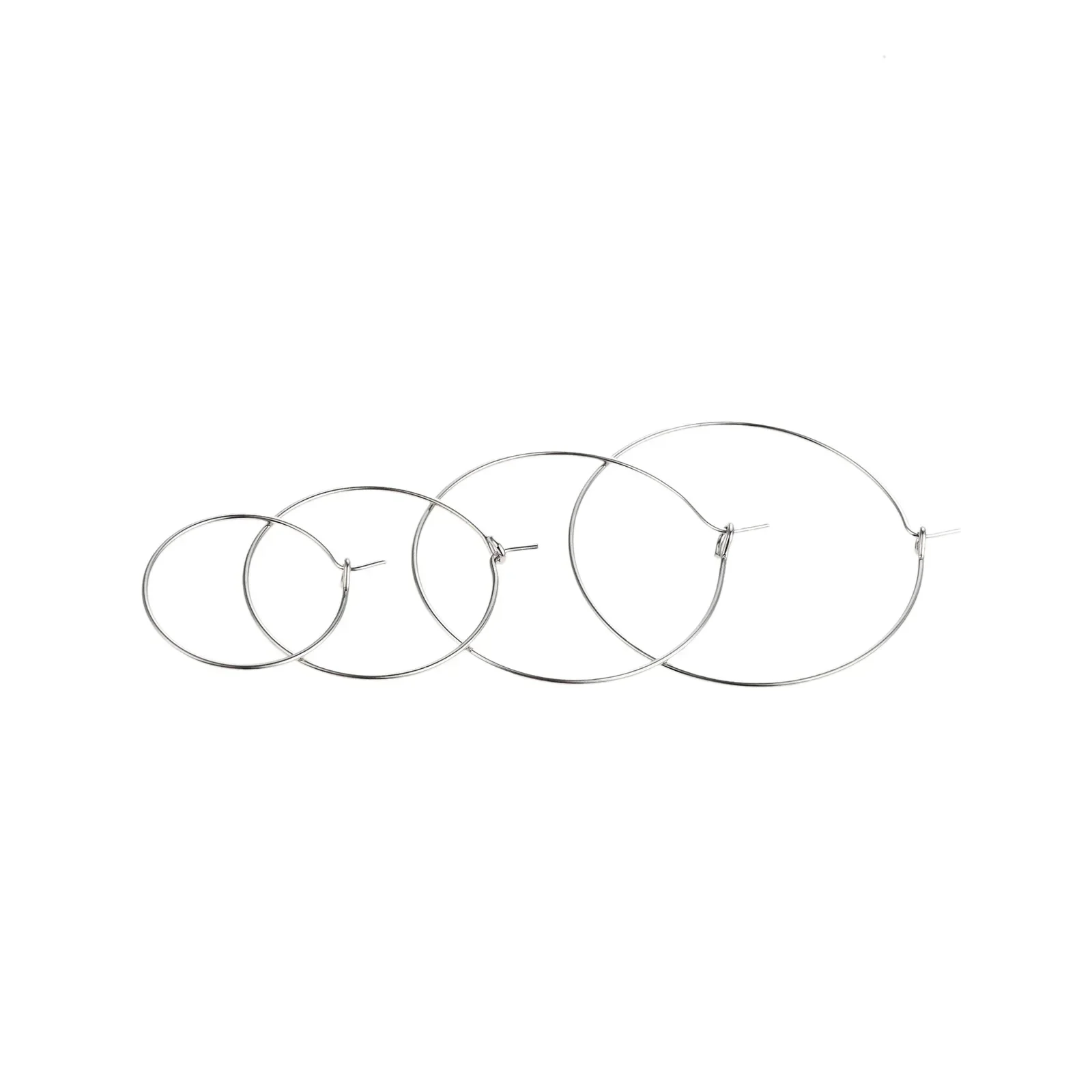 100Pcs 20/25/3035mm Wine Glasses Charm Rings Markers Silver Earrings Circle Wire Rings Hoops DIY Gift Party Drink Wine Labeling