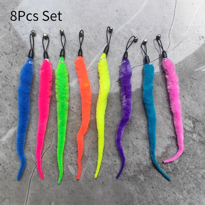 8Pcs Katze Spielzeug Set Katze Spielzeug Ersatz Kopf Katze Necken Stick Ersatz Kopf Haustier spielzeug Pet Produkte