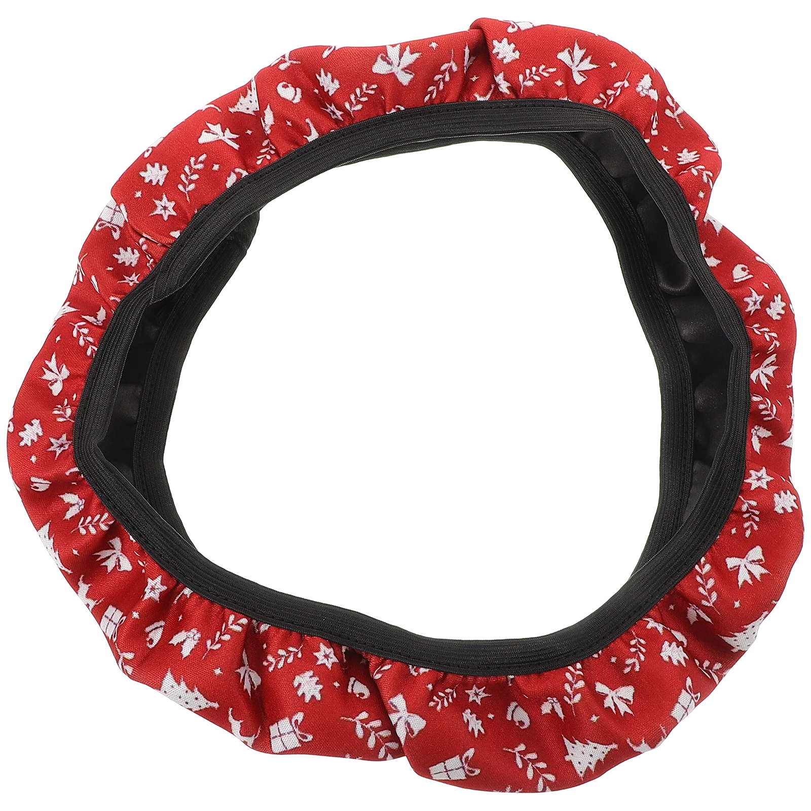 

Christmas Steering Wheel Cover Elastic Non Slip Washable Fabric Cute Xmas Theme Universal Fit Car Decor Accessories Holiday