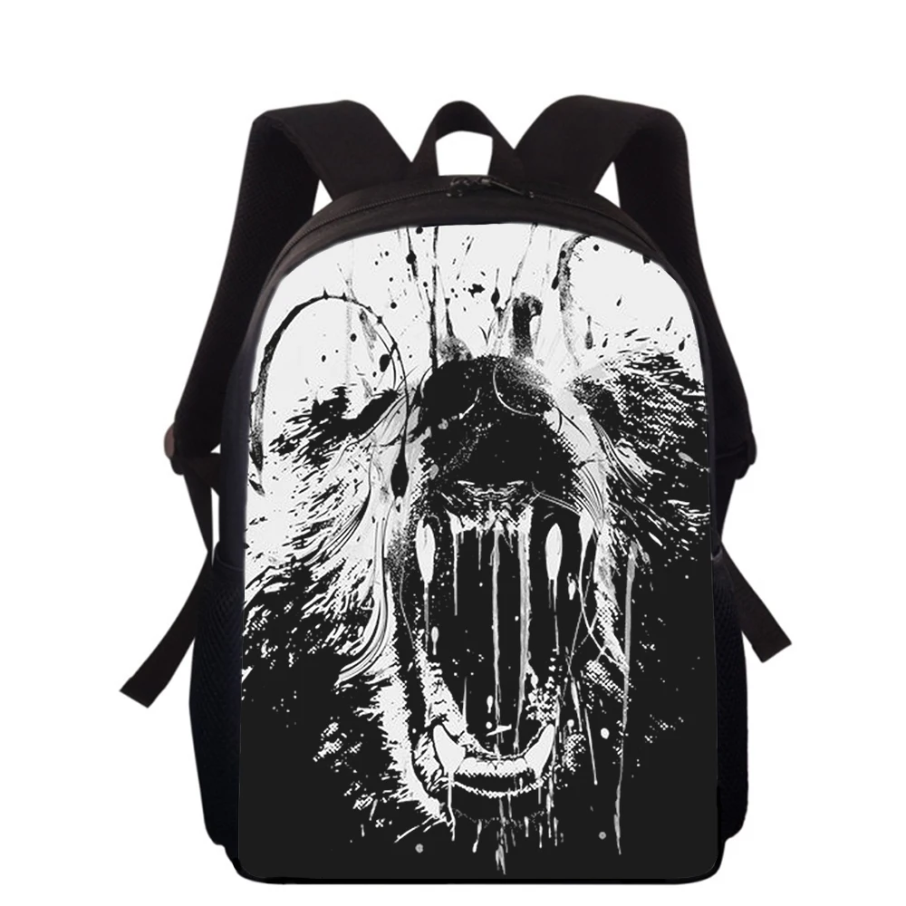 Ferocious Personality Bear 16” 3D Print Kids Backpack Primary School Bags for Boys Girls Back Pack Students School Book Bags