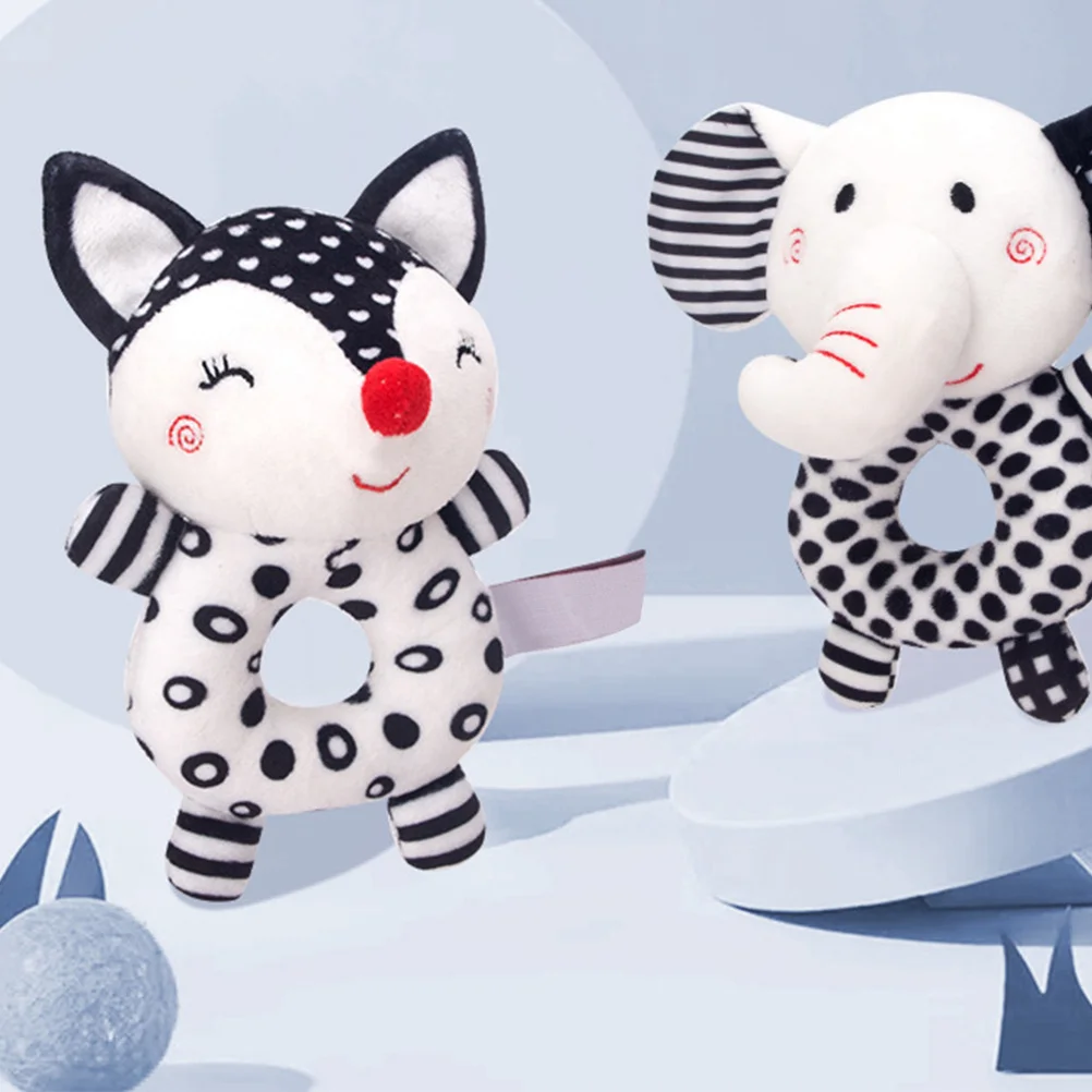 جرس خشخيشة على شكل حيوانات للأطفال، سطح ناعم، مقبض آمن ومتين، خشخيشة موسيقية للتدريب السمعي البصري