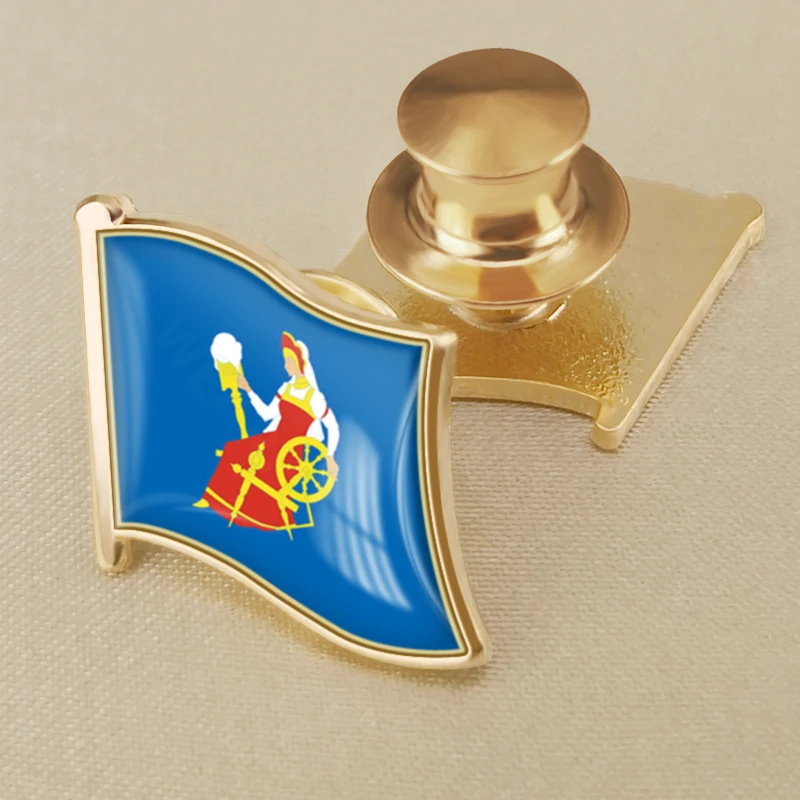 Coat of Arms of Ivanovo Oblast of Russian Federation Flag Lapel Pins Broochs Badges