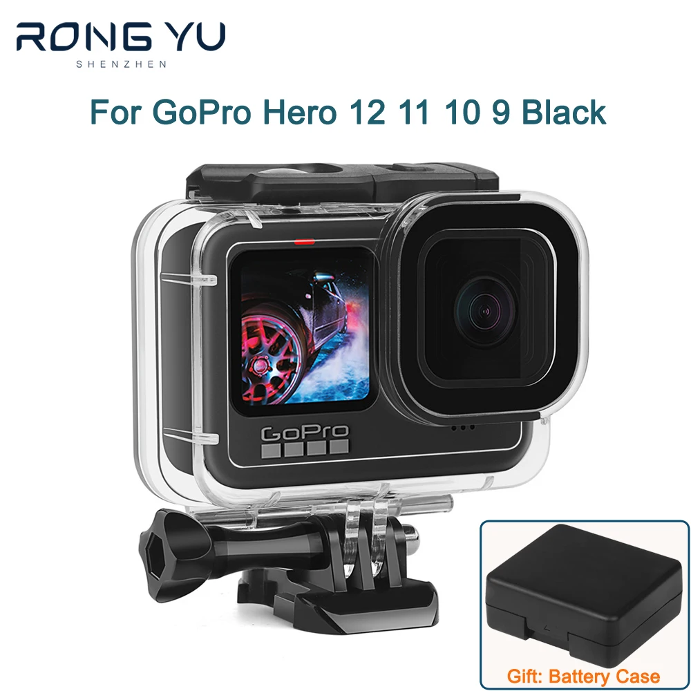 

Водонепроницаемый чехол для камеры GoPro Hero 12 11 10 9 Black, аксессуары для дайвинга на глубине до 60 м, защитный чехол для подводной камеры Go Pro