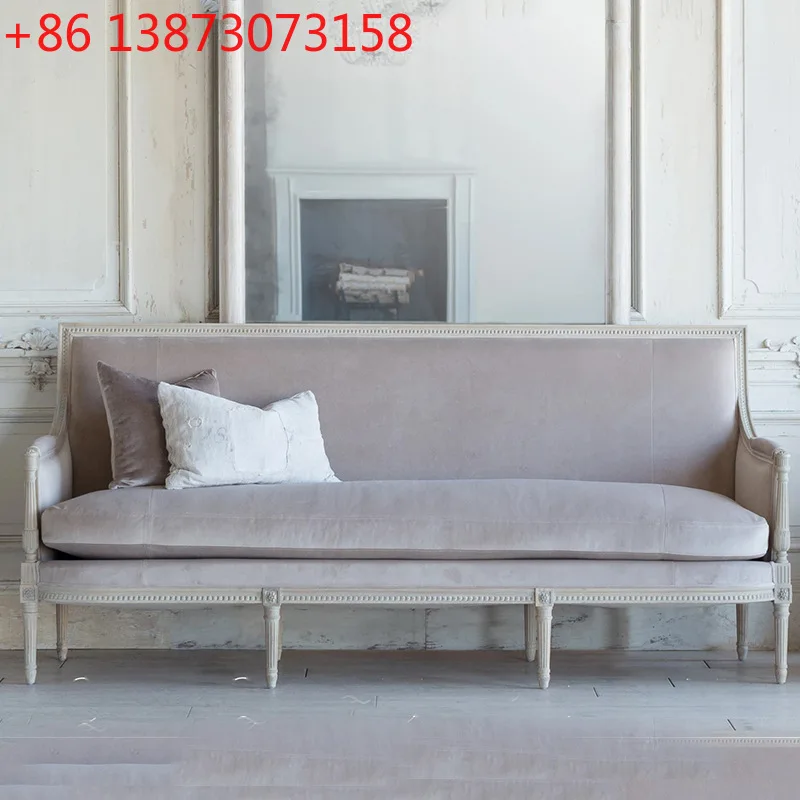 

Диван из цельного дерева в американском стиле, комбинация диванов на три человека, ретро и старый средневековый диван, удивительный и старый стиль.