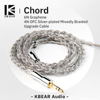 KBEAR Chord 6N Graphene+4N OFC Silver-plated Mixedly Braided Upgrade Cable With MMCX/2Pin Connector Earphone Wire Accessory KS1