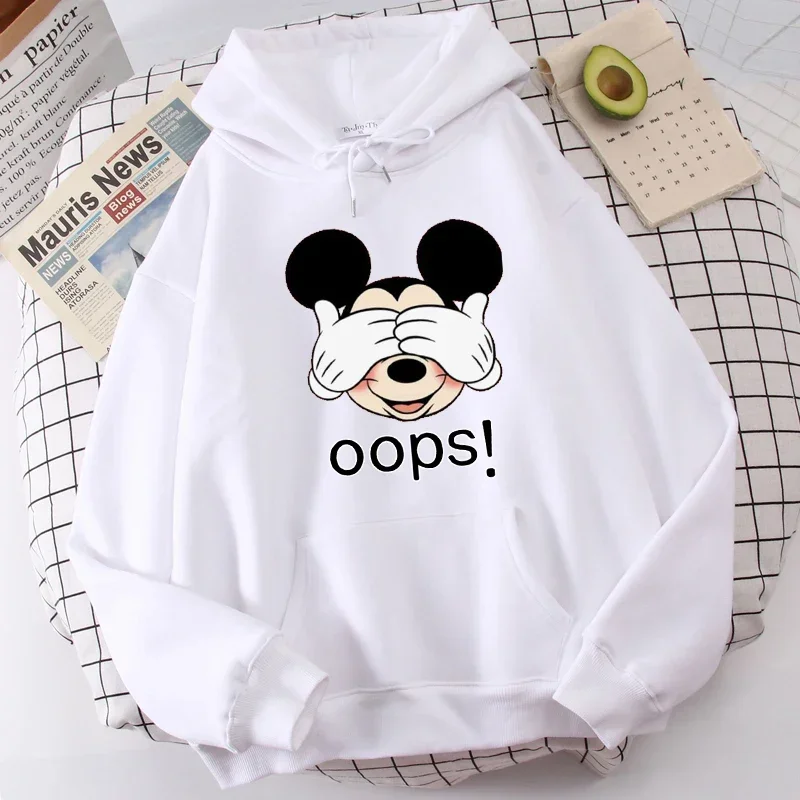 Cartoon Mouse Print Women Hoodies Harajuku Women\'s Sweatshirts Anime Fashion Female Unisex Hooded Pullovers Long Sleeve Hoodie