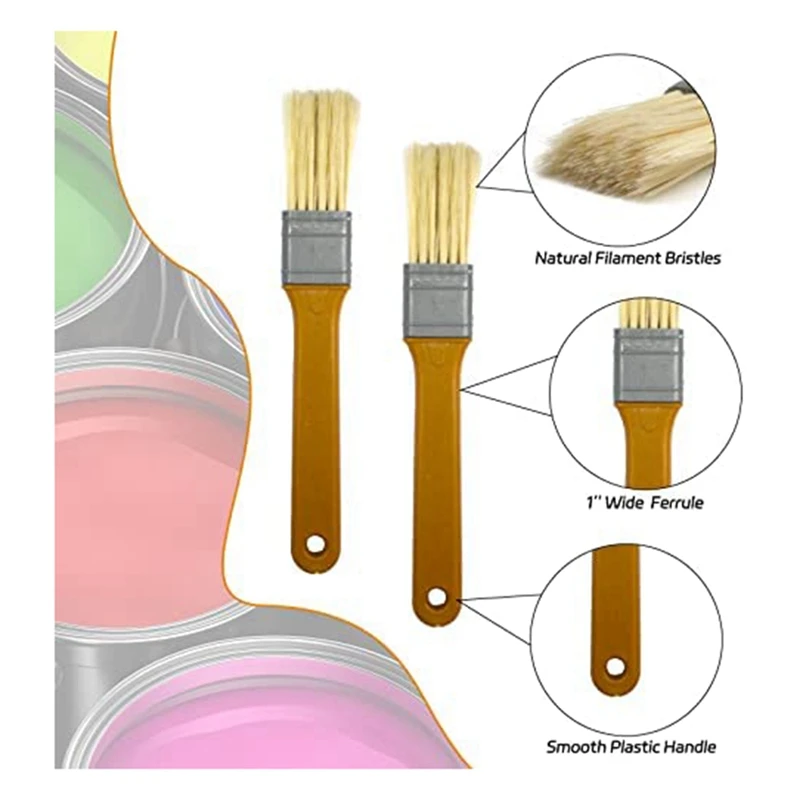Pinceau avec poignée en plastique, anti-perte, épais pour peinture, vernis SAF, colles, 1 po