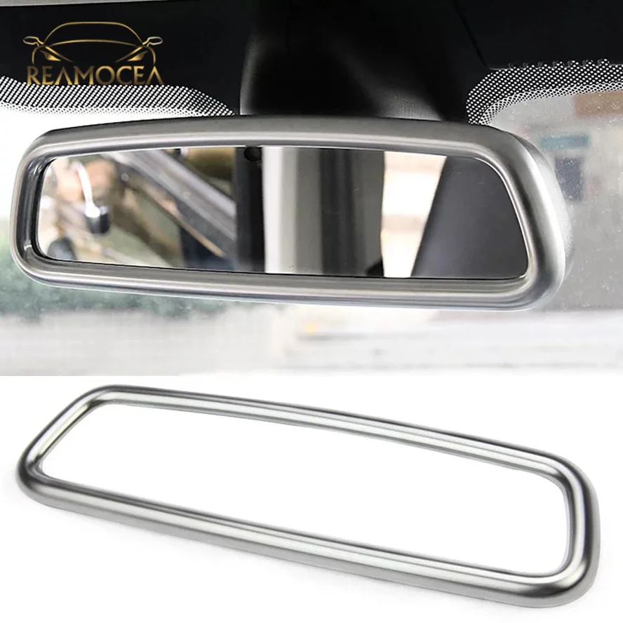 Reamocea Rearview Mirror Frame Trim For Land Rover Range Rover Sport Vogue Discovery Sport Volvo XC60 V60 S40 Car Interior Decal