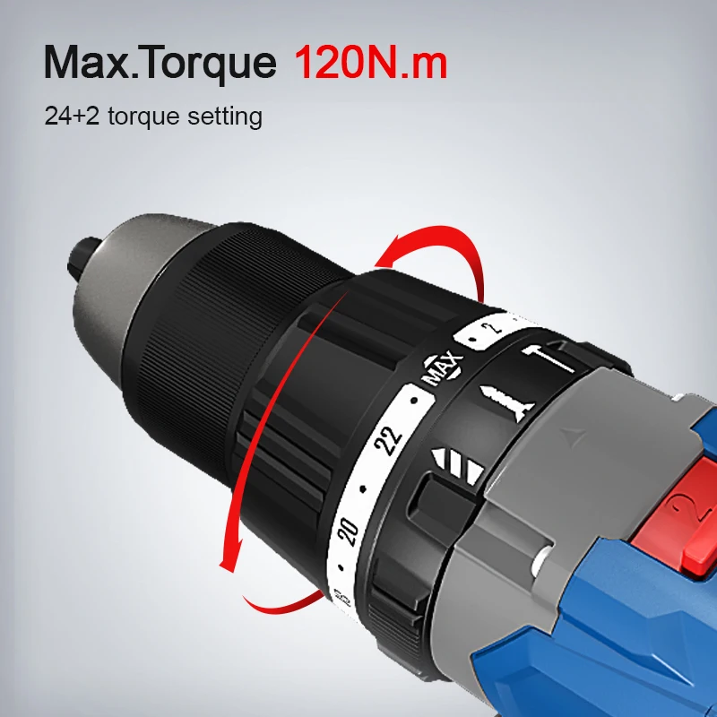 Dongcheng New Product 120N.m 3 Function in 1 Drill Cordless Brushless Impact