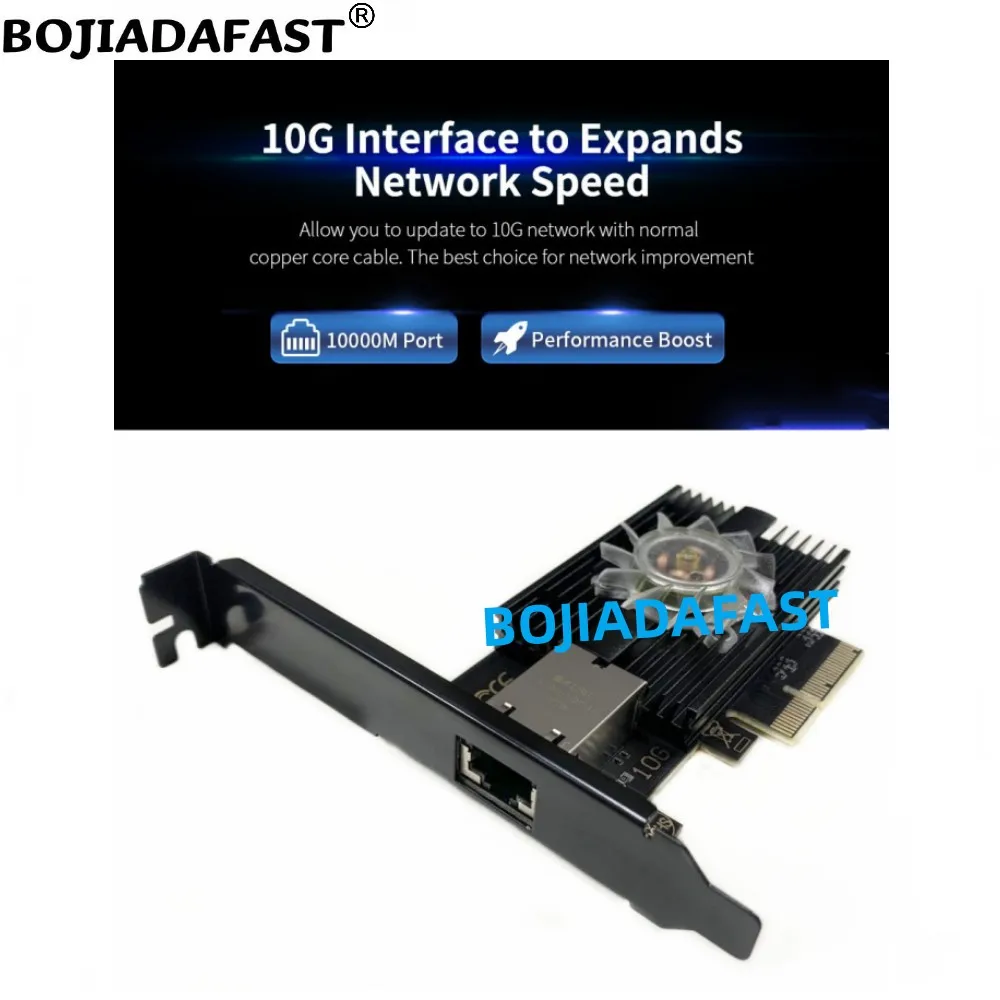 Imagem -04 - Placa de Rede Lan Ethernet Server Dissipador de Calor Rgb Fan 10gbps Porta Rj45 para Pci-e 4x Pci-express x4 Mineração pc Computer