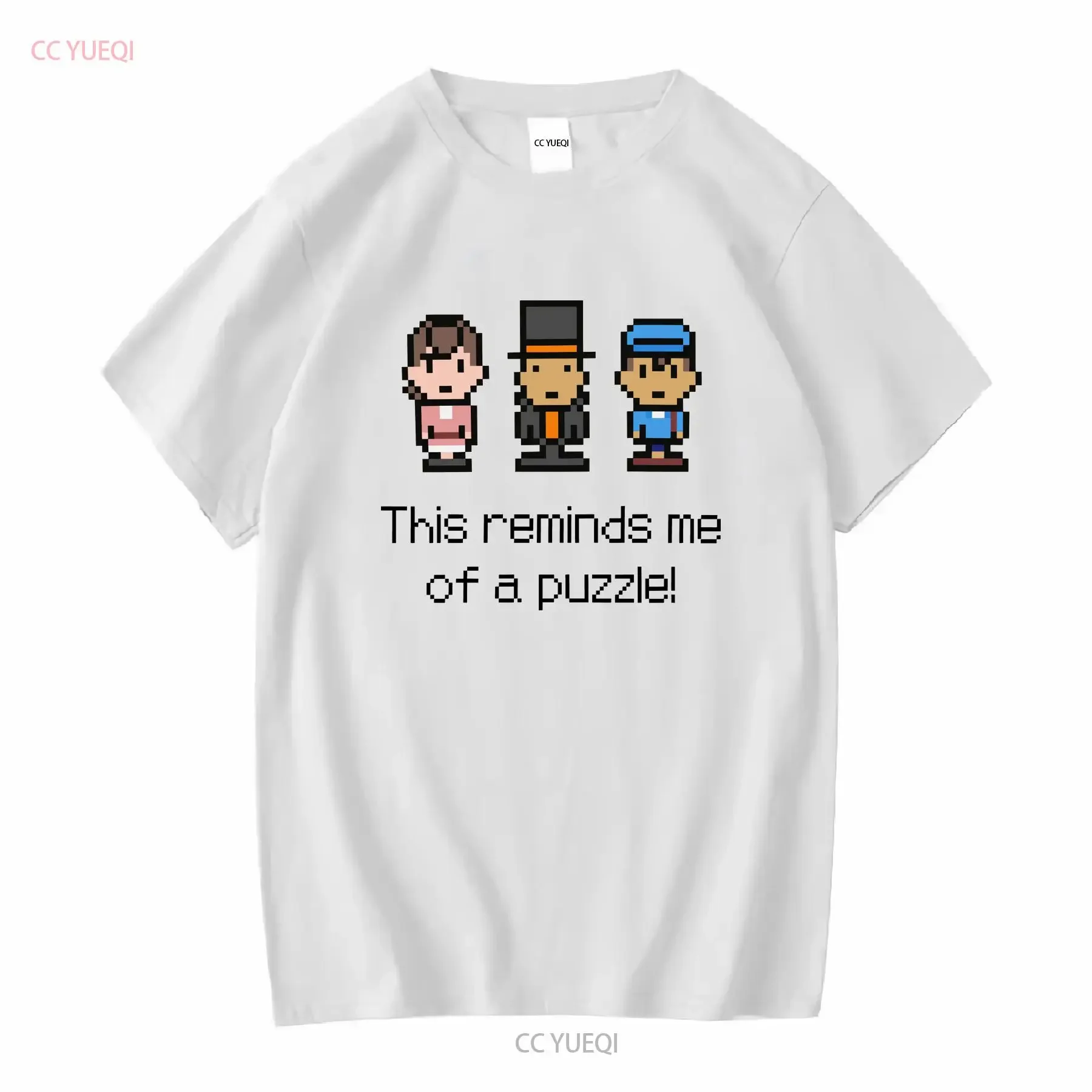 Profesor Layton Pixel Sprites rompecabezas camiseta manga larga o corta vintage lavado gráfico Casual suave transpirable estirado
