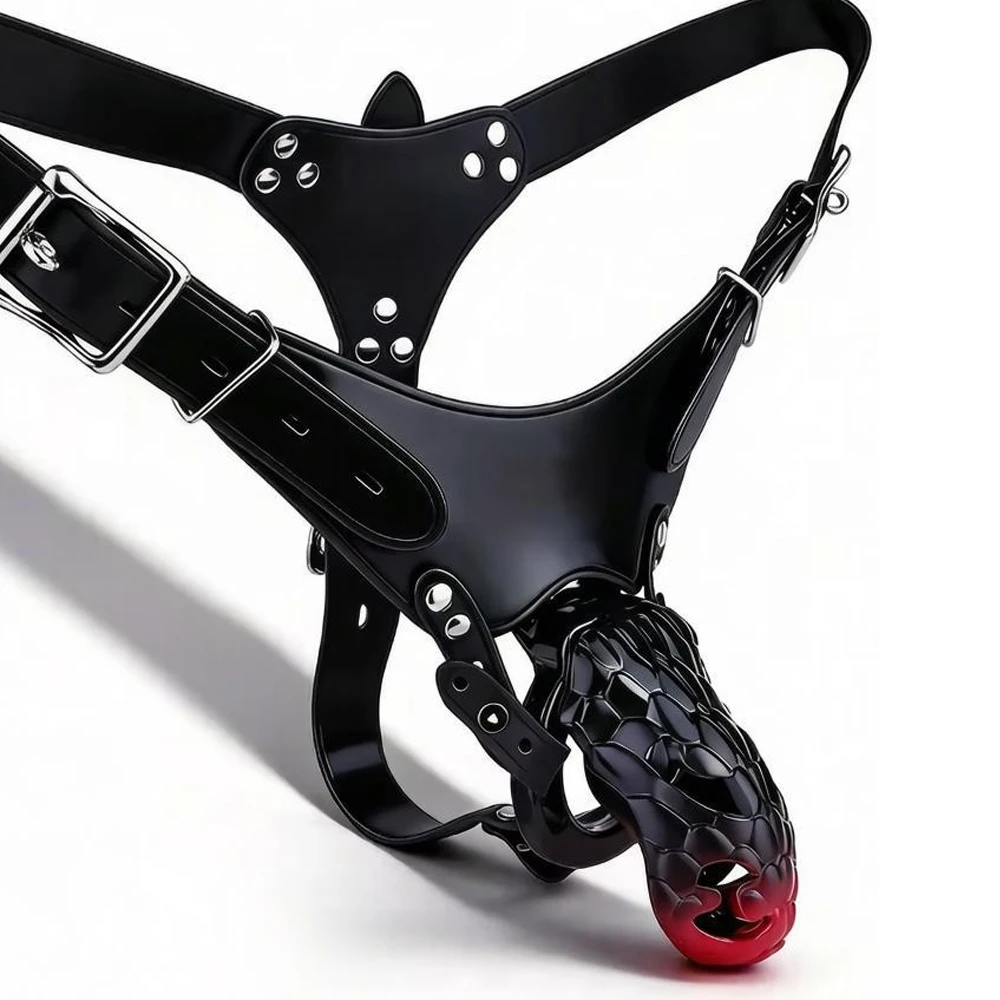 Nuevo Cinturón de Castidad Masculino de Resina ABS 2026, Tallas S/M/L, con Anillos para Pene de Alta Resistencia en 4 Tamaños, Candado para Pene Mamba, Equipo Resistente para BDSM
