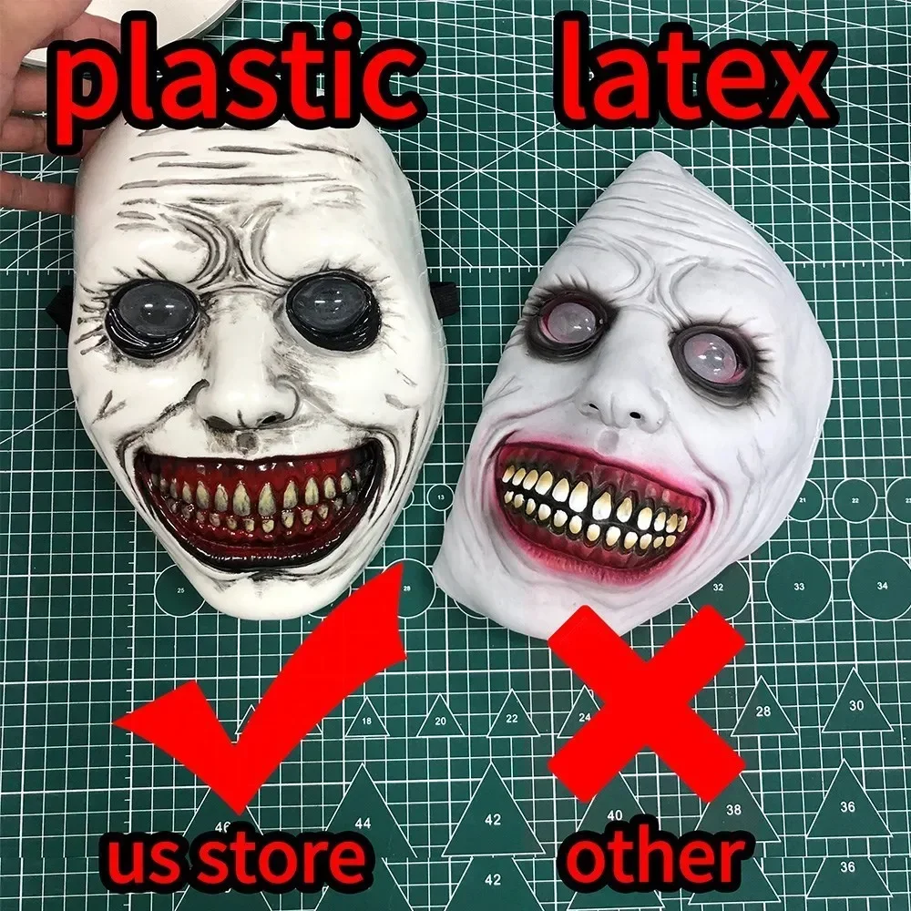 Horror The Exorcist Smiling Face Demon Mask Cosplay Evil Creepy Ghost Skull Plastic Masks Halloween Carnival Party Costume Props