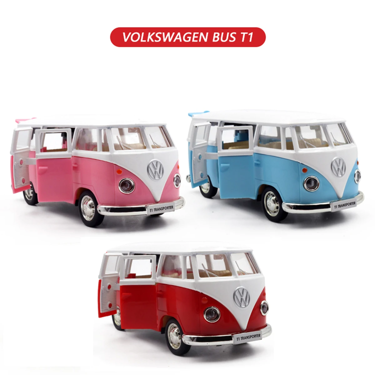 

Volkswagen VW T1 Bus 1:36 Car Model Toy Pull Back Doors Opened Alloy Diecast Van Models Best Boys Kids Birthday Gifts Dolls