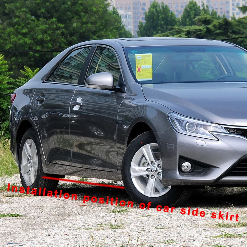 

Car Side Skirts Extensions Bumper Door Lip Splitters Winglet Carbon Look Accessories For Toyota Universal Carola Camry Mark X