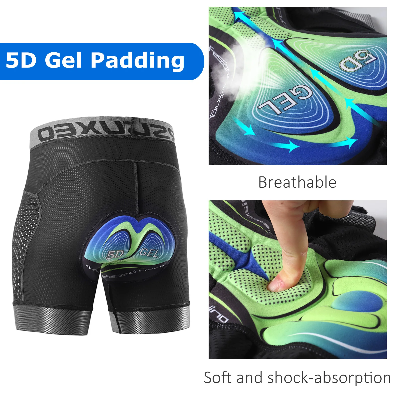 Arsuxeo Männer Fahrrad Unterwäsche Shorts 5d Gel gepolstert schnell trocknen MTB Fahrrad Fahrrad Reit shorts Mann Radfahren Maillot Rad hosen – Detail 25