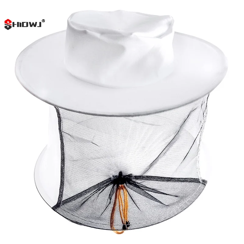 

BeeKeeping Protective Bee Hat Anti Bee White Hat-Veil Combo Repellent Bee Cap Bug Mesh Mask Bee-keeping Protection Beekeeper