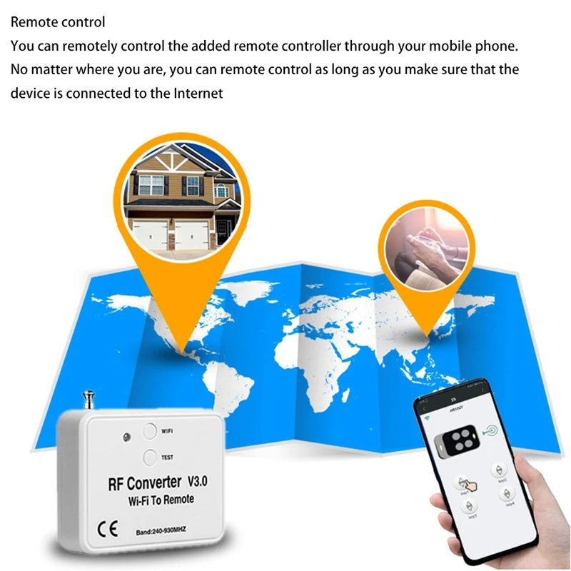 Wifi Remote Control Converter Rf Radio Frequency Wifi Remote Control 240-930Mhz For Smart Home Garage Door