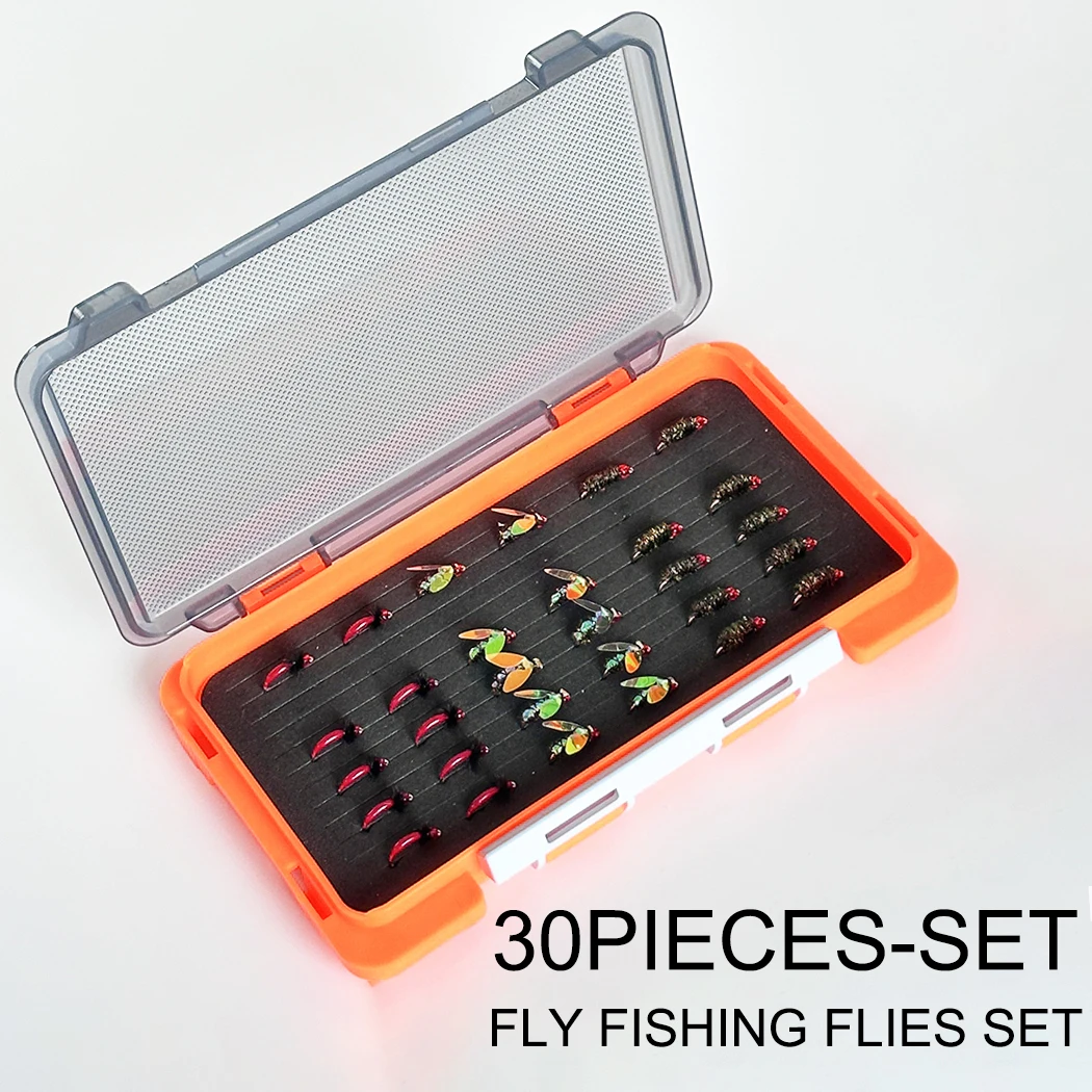 conjunto-de-iscas-de-30-pecas-moscas-secas-e-Umidas-para-bass-truta-carpas-3-estilos-diferentes-de-iscas-de-mosca-com-caixa-para-moscas-tamanho-10