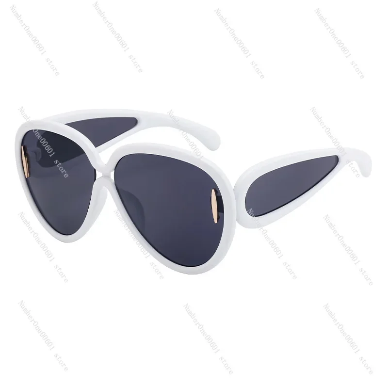 Fashion Shaped Mirror Large Frame Sunglasses Female Senior Sense Sunglasses