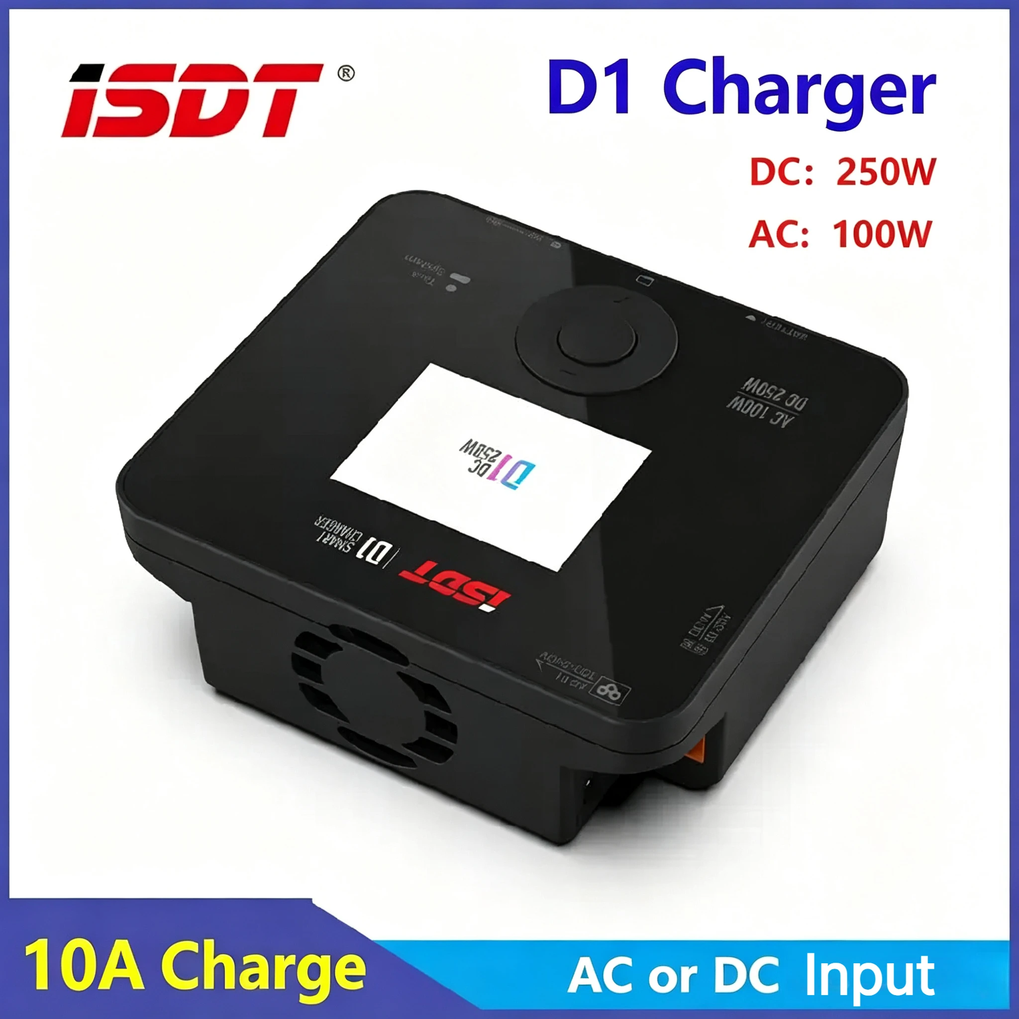 ISDT D1 Smart AC‑DC Dual Mode Balance Charger Discharger 10A AC100W DC250W 1‑6S LiPo LiHV For FPV Drone RC Car Battery