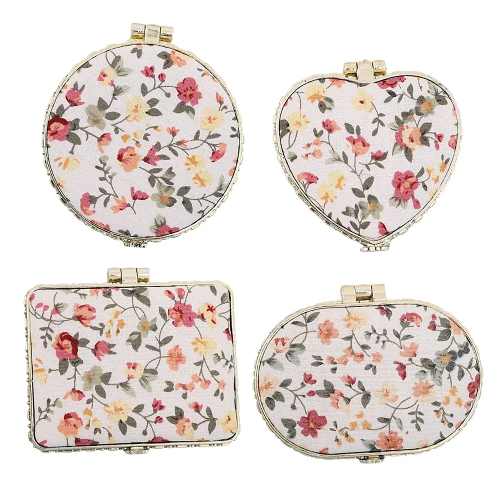 Compact Makeup Mirror Folding Mirror 2 Sided Floral Printed Foldable Pocket Handbag Mirror Beauty Mirror for Purse Travel Office