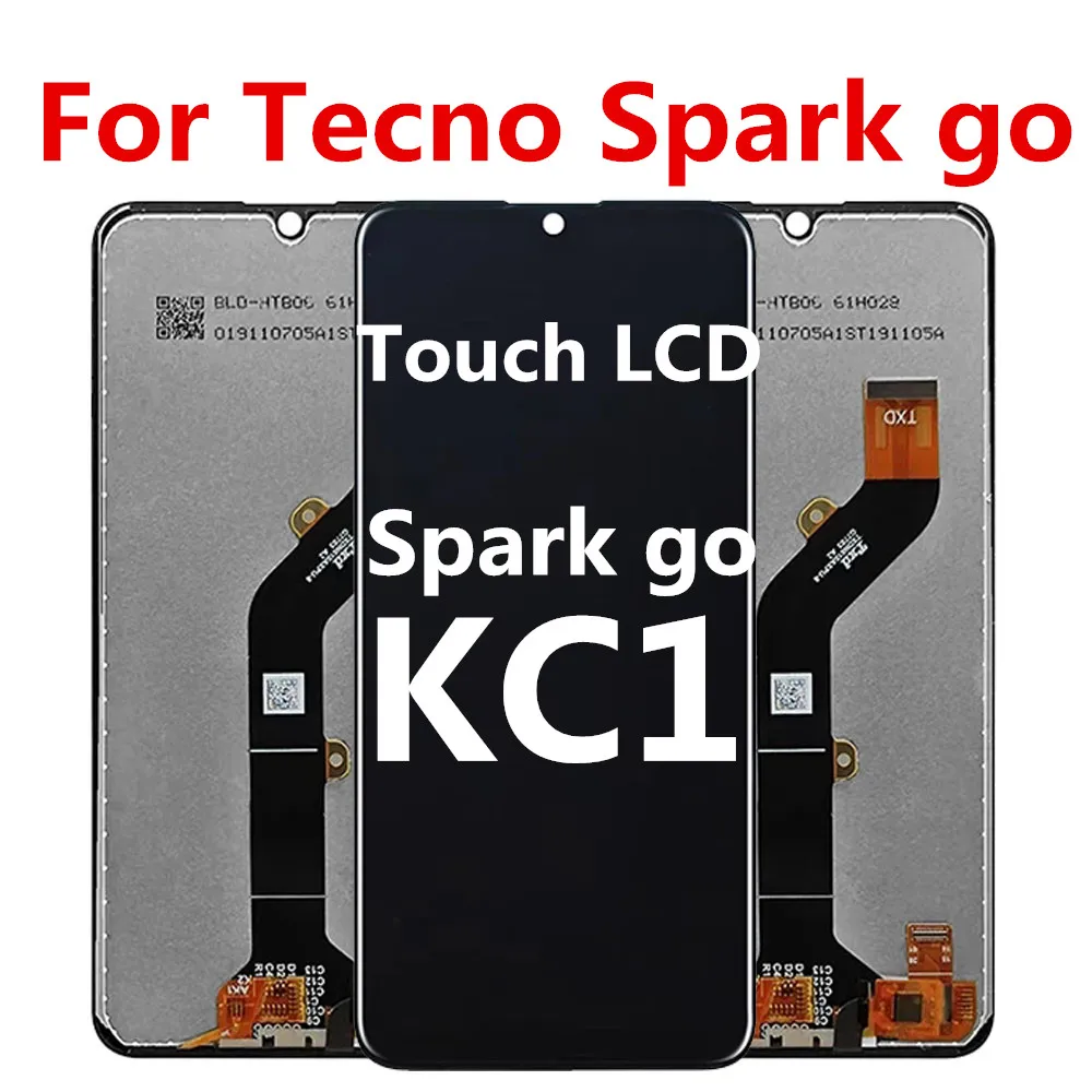 Original For Tecno Spark 4 Air KC6 KC1J  LCD Display Touch Screen Digitizer Assembly For Tecno Spark go KC1 LCD Repair Parts