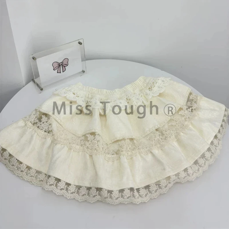 Winter Knit Japanese Kawaii Y2k 2 Piece Set Woman Off Shoulder Elegant Retro Skirt Suit Female Chic Tops + Cake Mini Skirt 2024
