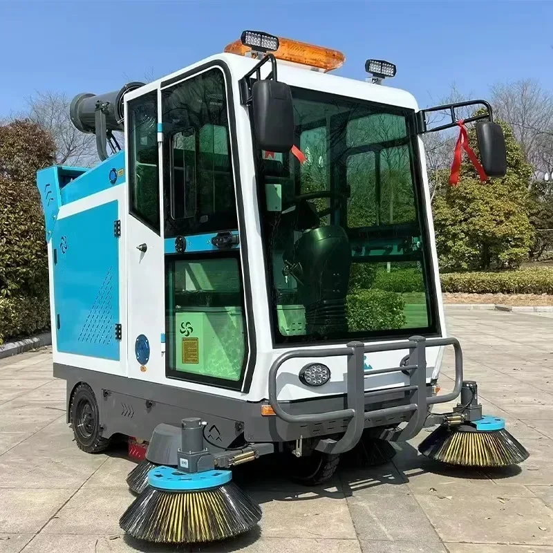 Workshop Road Sanitation Ride-on Industrial Sweeper Electric Sweeper Enclosed Sweeper Commercial Factory